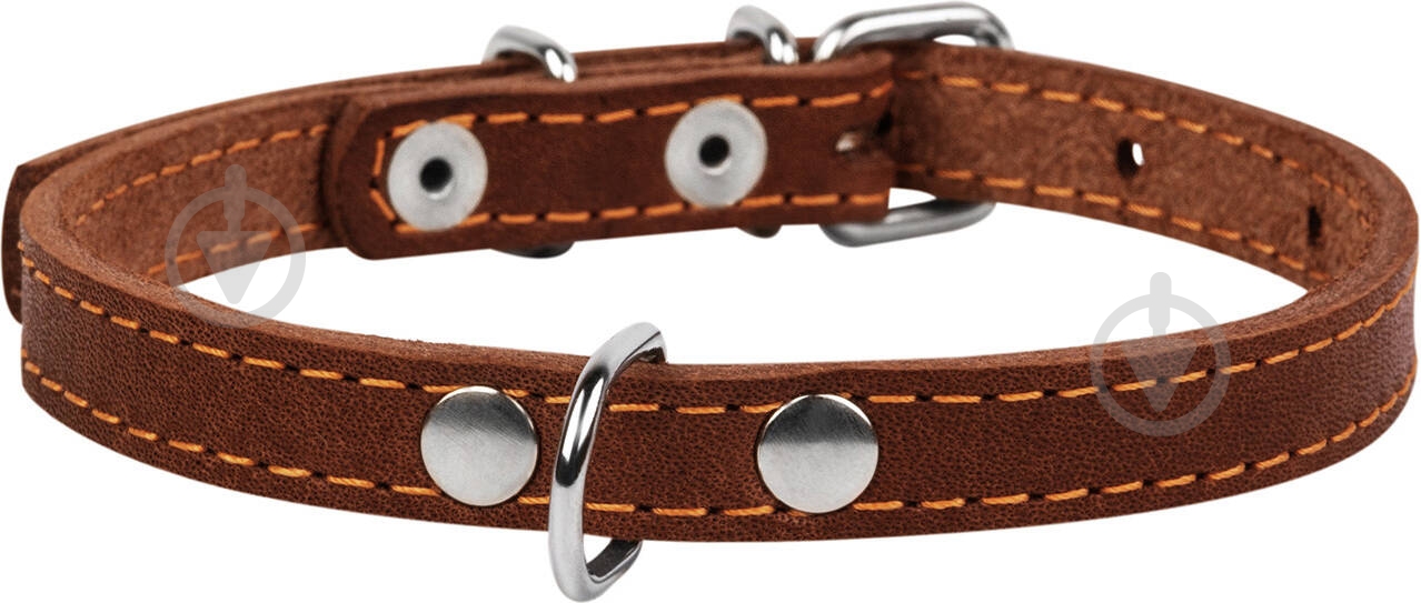 Ошейник Collar одинарный 1х22-30 см коричневый - фото 2