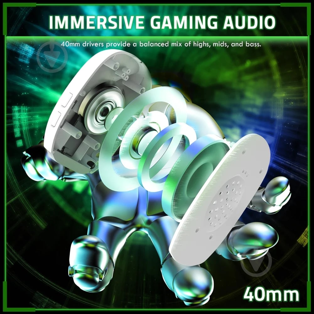 Гарнитура игровая attack shark L80PRO Wireless white (L80PROW_AS) - фото 7