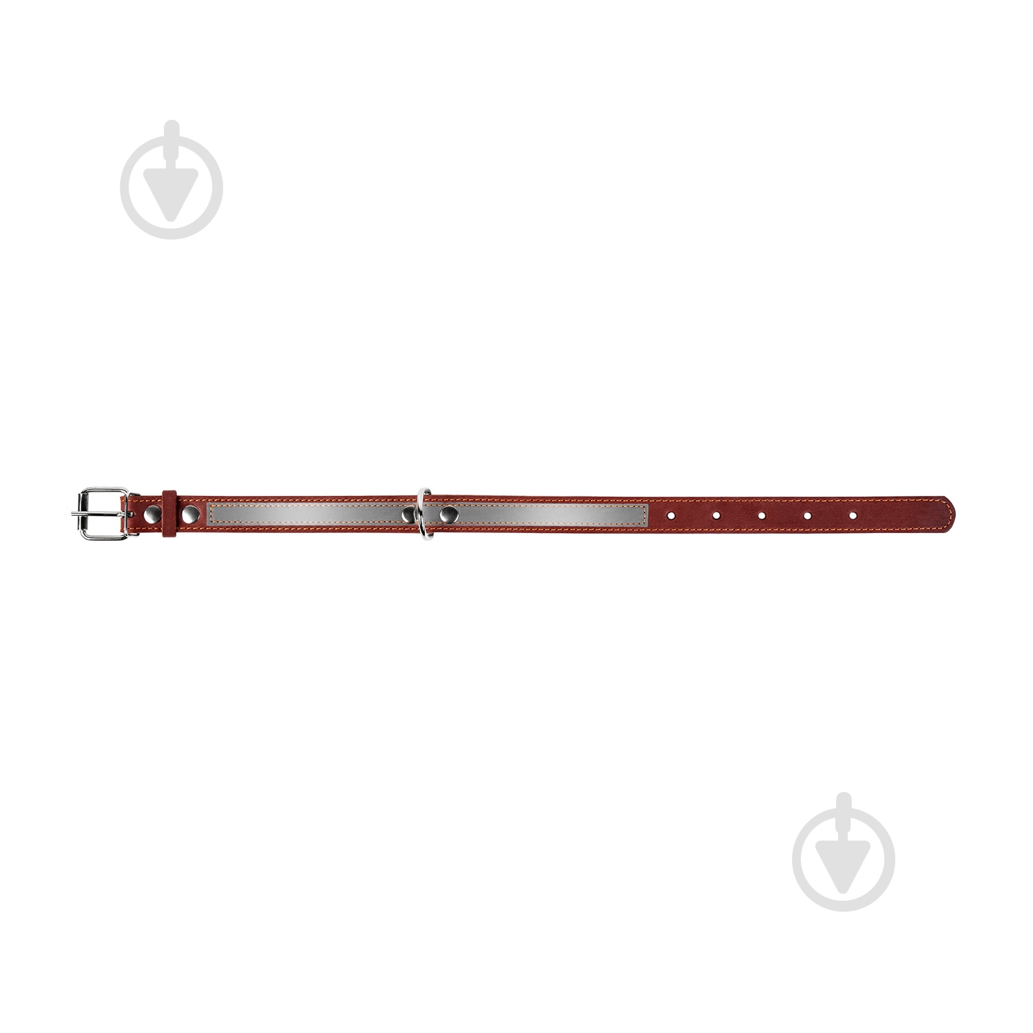 Ошейник Collar со светоотражающей лентой 2х32-40 см коричневый - фото 3 Ошейник Collar со светоотражающей лентой 2х32-40 см коричневый - фото 3