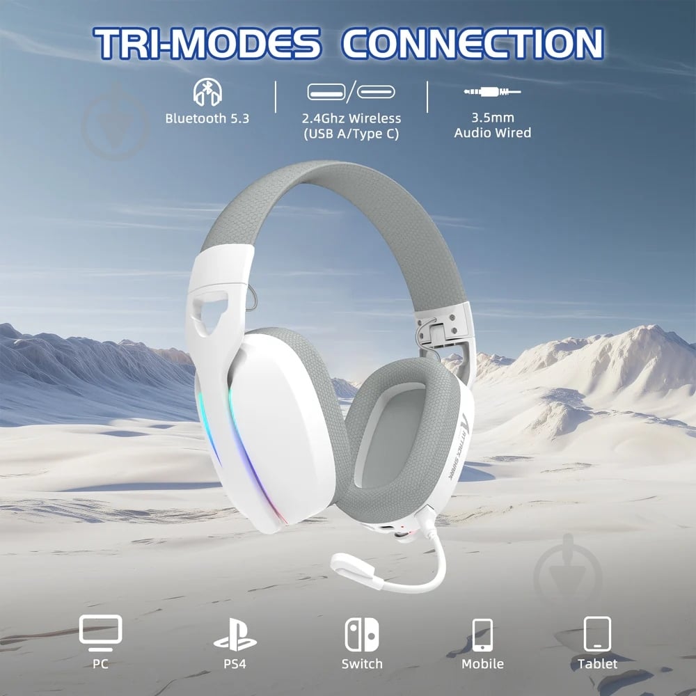 Гарнитура игровая attack shark L90 Wireless white (L90W_AS) - фото 3