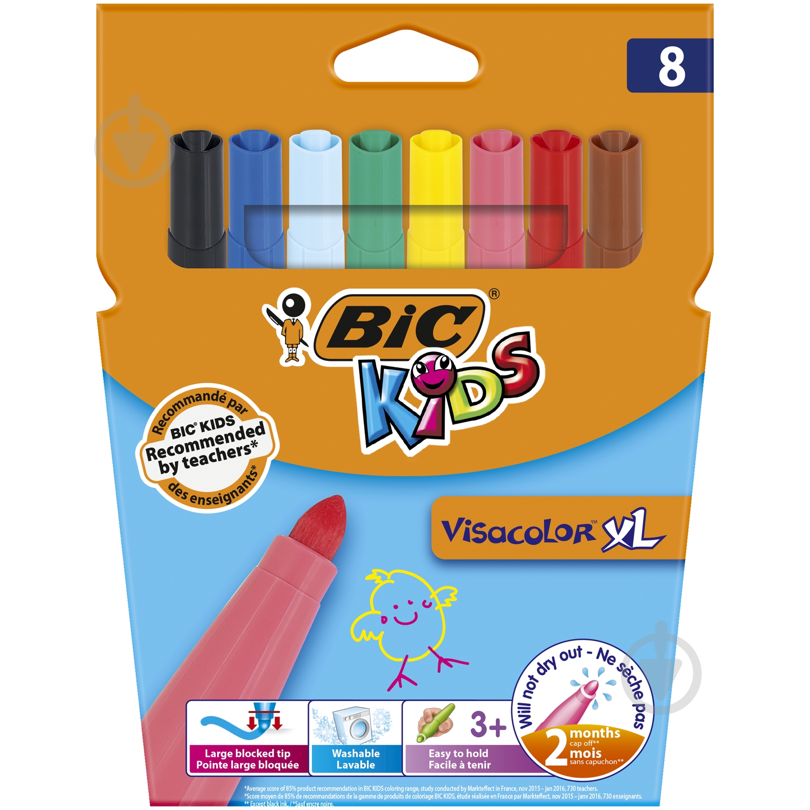 Фломастеры Visacolor XL 8 шт. BIC - фото 1