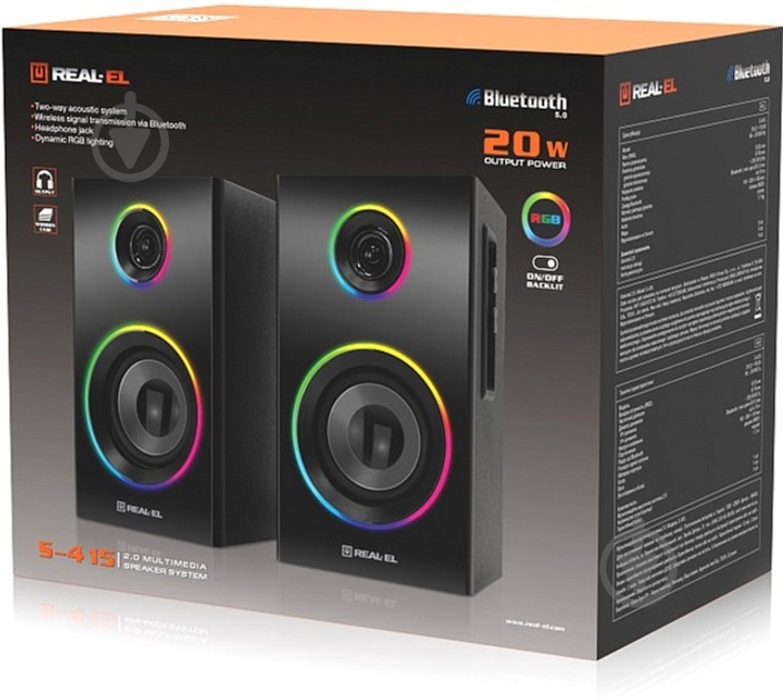 Акустическая система Real-el S-415 2.0 black (EL121200017) - фото 15