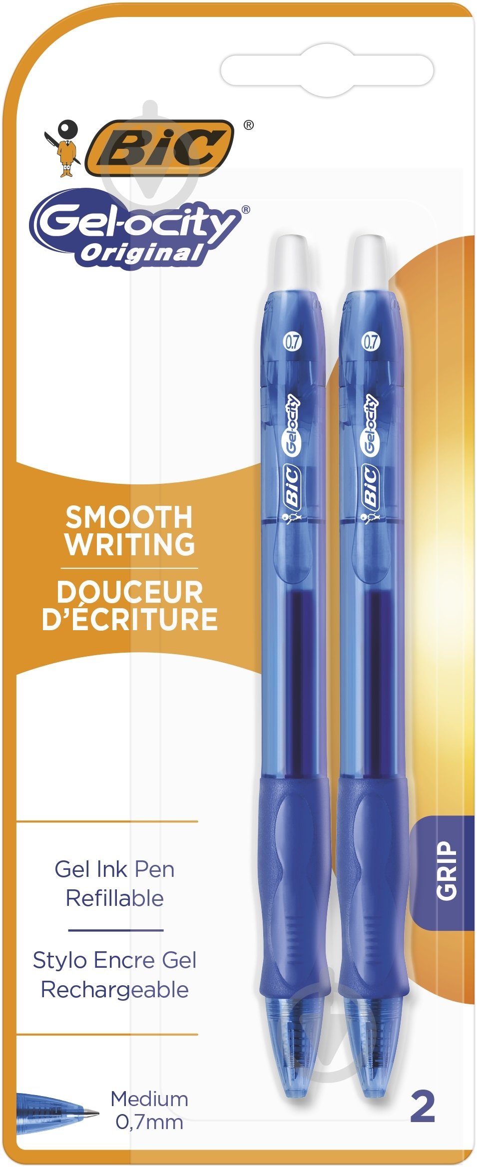Ручка гелева BIC Gelocity Original син бл 2шт/уп - фото 1