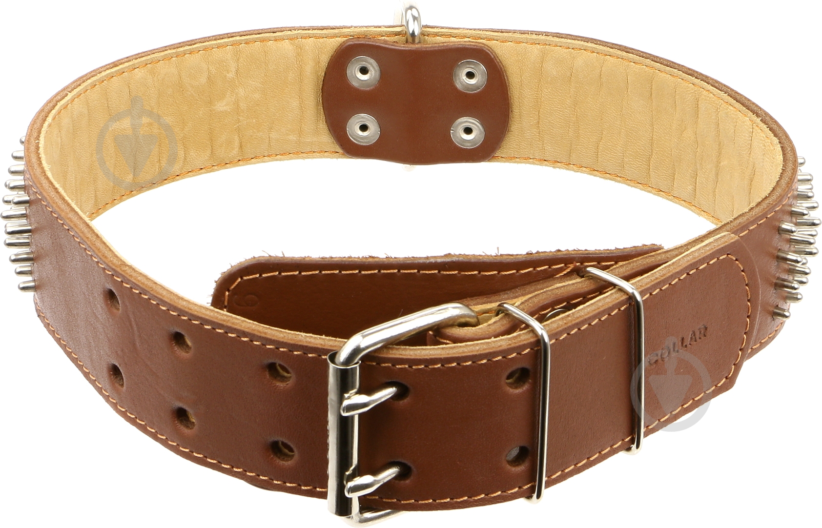 Ошейник COLLAR двойной с шипами в 4 рада 4,5х56-68 см 3536 - фото 1 Ошейник COLLAR двойной с шипами в 4 рада 4,5х56-68 см 3536 - фото 1