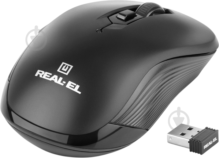 Мышка беспроводная Real-el RM-331W black (EL123200044) - фото 6