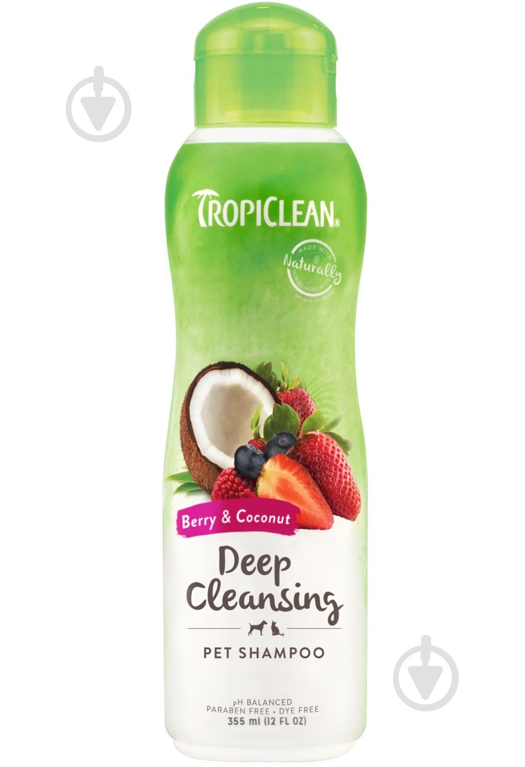 Шампунь TropiClean "Ягоди та кокос", глибоке очищення, для собак та котів, 355 мл - фото 1