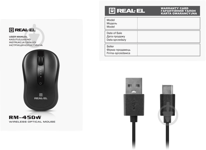 Мишка бездротова Real-el RM-450W black (EL123200046) - фото 9