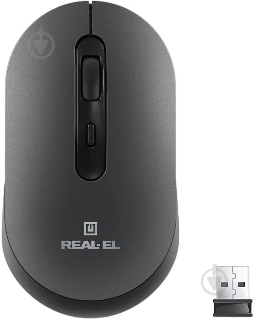 Мышь Real-el RM-470W dark grey (EL123200049) - фото 1