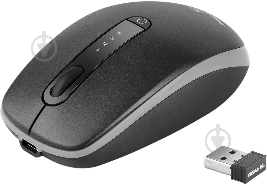Мышь Real-el RM-455W black (EL123200047) - фото 2 Мышь Real-el RM-455W black (EL123200047) - фото 2