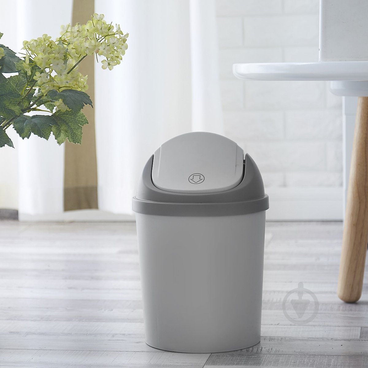 Ведро для мусора MVM BIN-10 5 л серый - фото 4