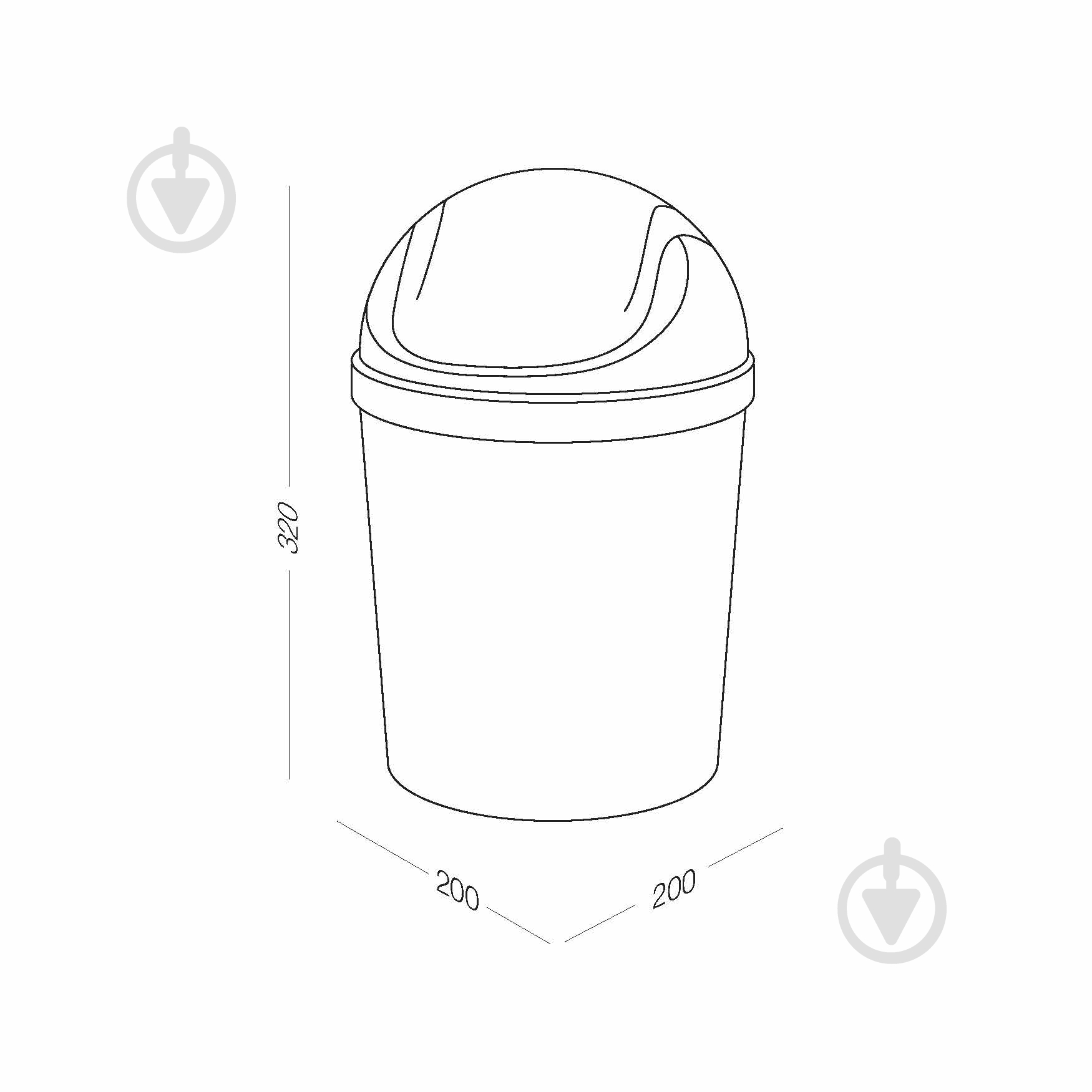 Ведро для мусора MVM BIN-10 5 л серый - фото 5