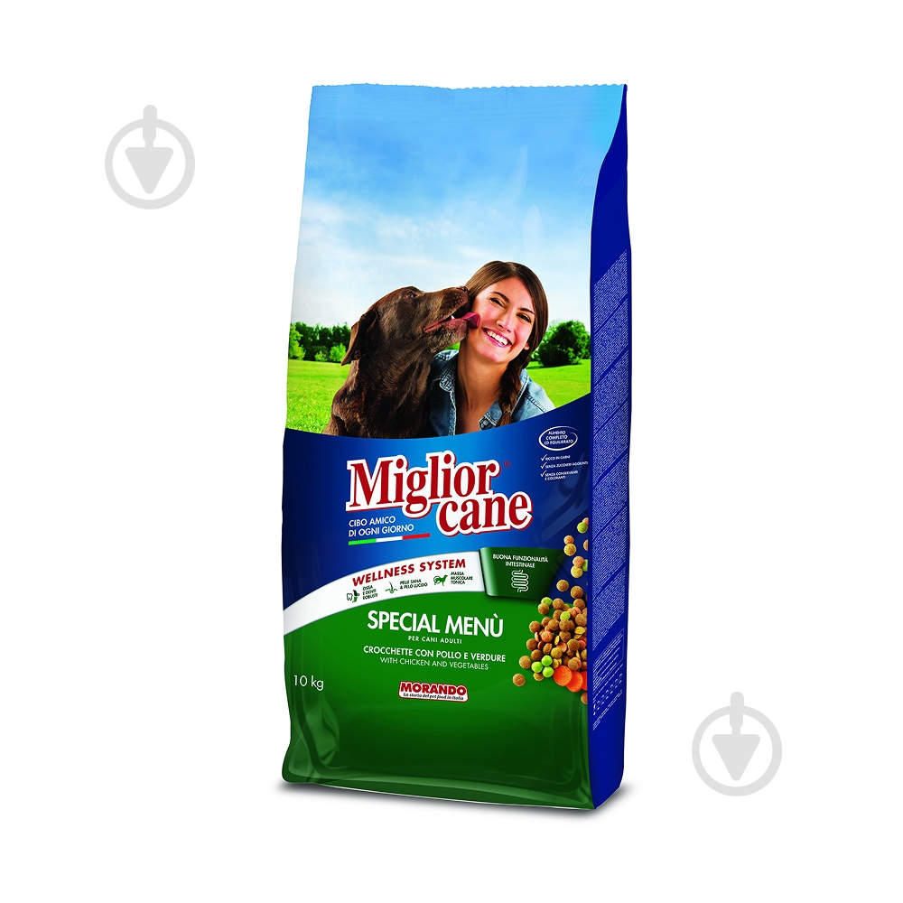 Корм сухий Migliorcane Special Menu з куркою злаками и овощами 10 кг - фото 1 Корм сухий Migliorcane Special Menu з куркою злаками и овощами 10 кг - фото 1