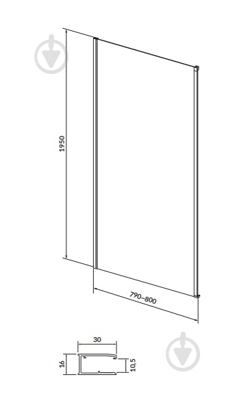 Боковая стенка Cersanit LARGA 80х195 - фото 2