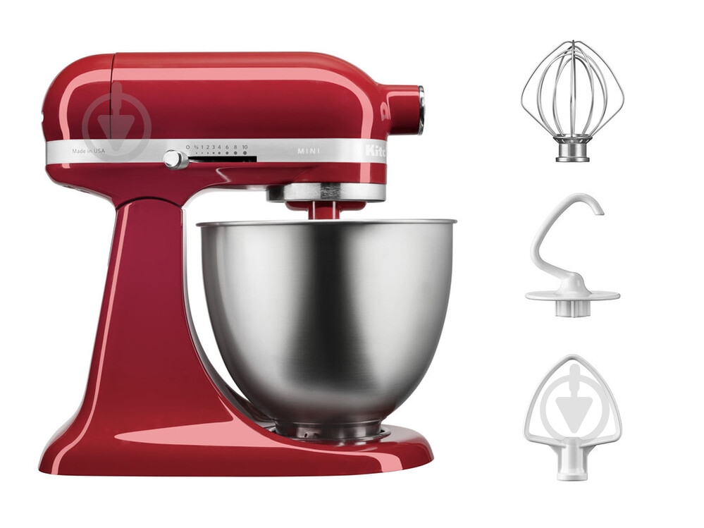 Кухонна машина KitchenAid Artisan Mini 5KSM3311XEER з відкидним блоком червоний - фото 2