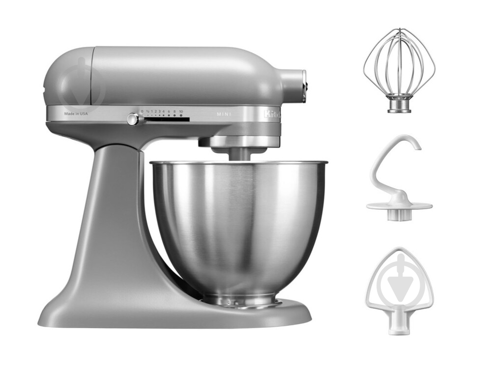 Кухонна машина KitchenAid Artisan Mini 5KSM3311XEFG з відкидним блоком матовий сірий - фото 2
