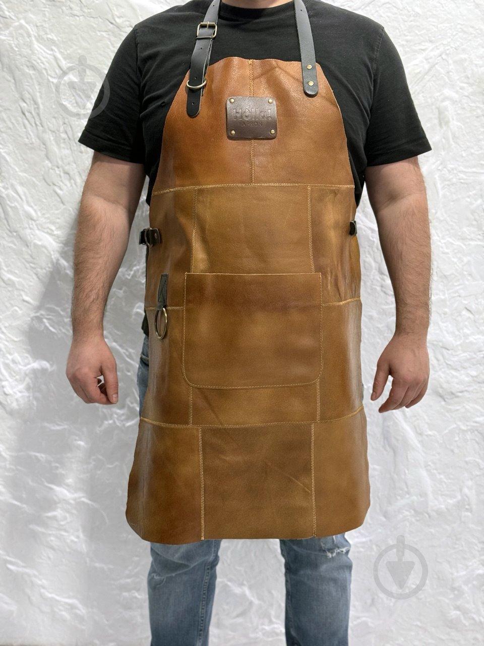 Фартук для барбекю Holla! из натуральной кожи рыжий Rust - фото 2