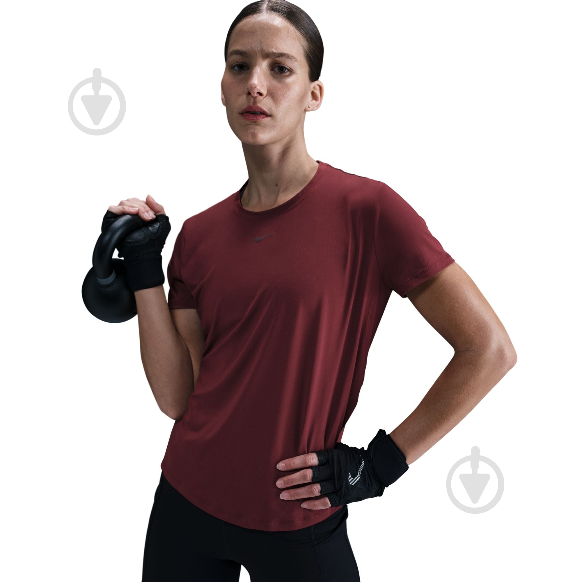 Футболка Nike W NK ONE CLASSIC DF SS TOP FN2798-619 р.S бордовий - фото 4 Футболка Nike W NK ONE CLASSIC DF SS TOP FN2798-619 р.S бордовий - фото 4