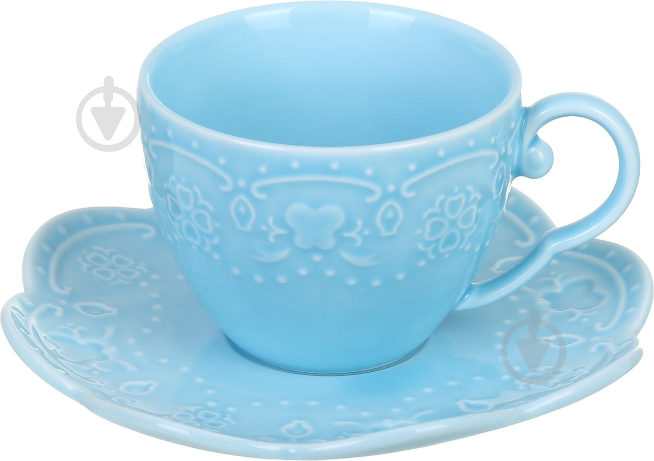 Чашка з блюдцем Astera Paradise Blue 200 мл A0530-RS05B - фото 1