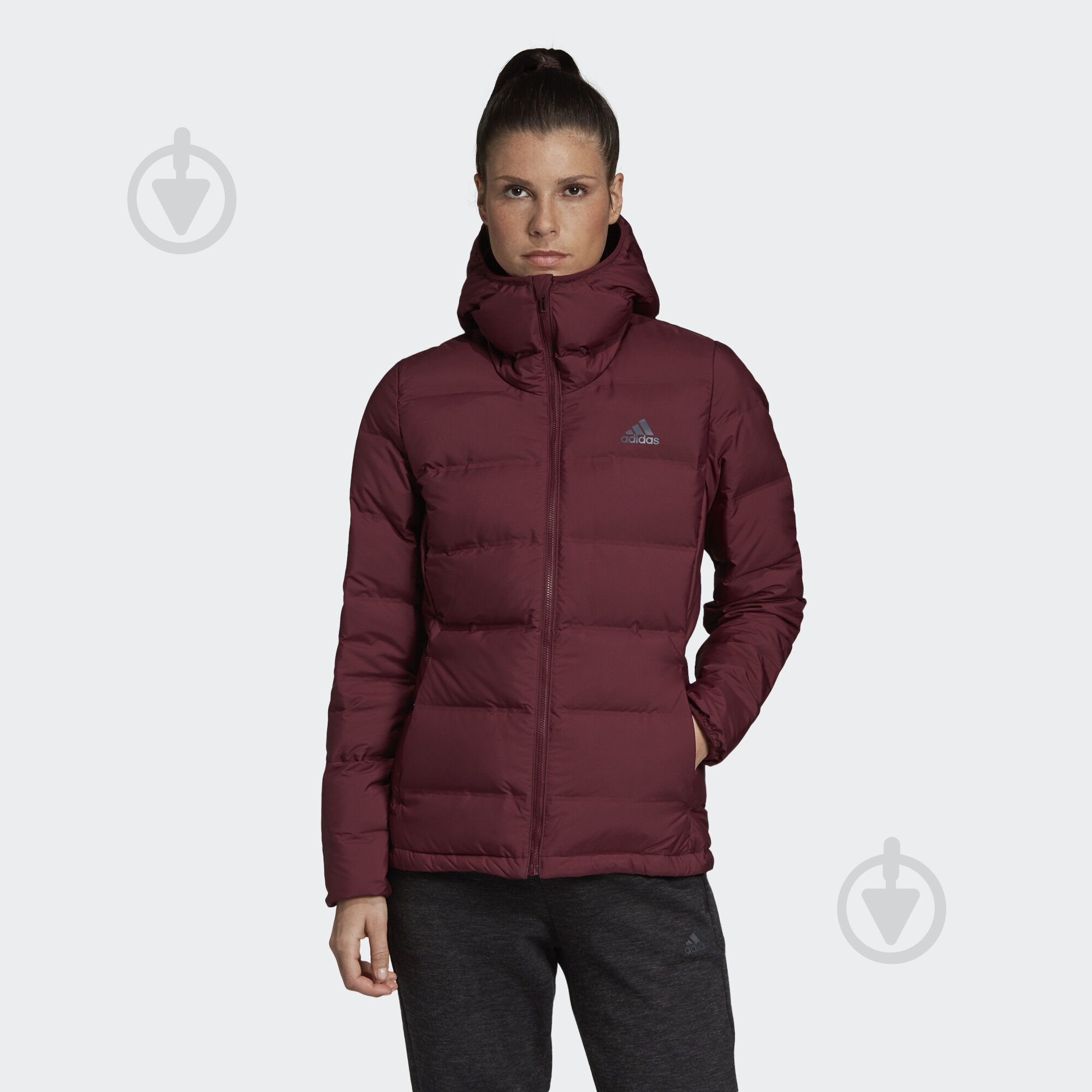 Пуховик женские зимние Adidas W Helionic Ho J DZ1495 р.M бордовый - фото 3
