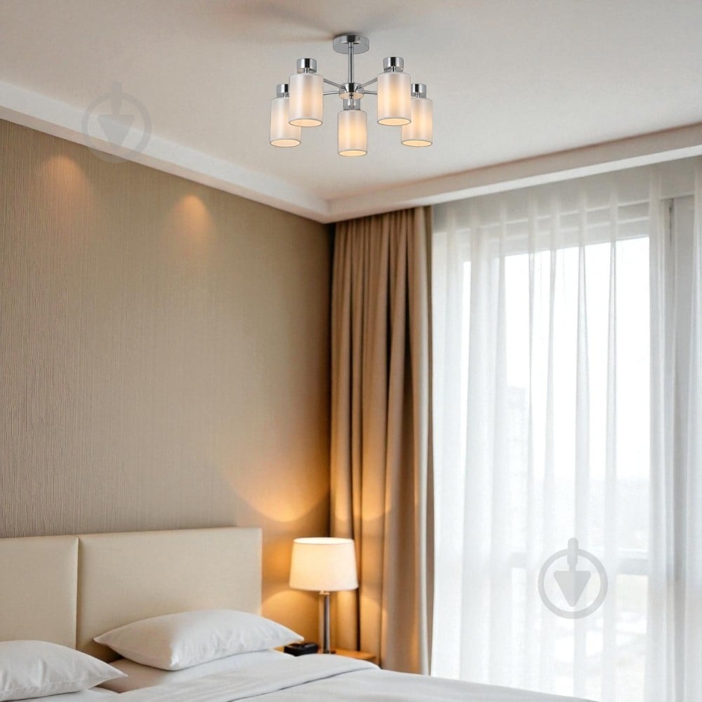 Люстра WunderLicht Suite 40 Вт E14 хром/білий OM8832-45 - фото 2 Люстра WunderLicht Suite 40 Вт E14 хром/білий OM8832-45 - фото 2