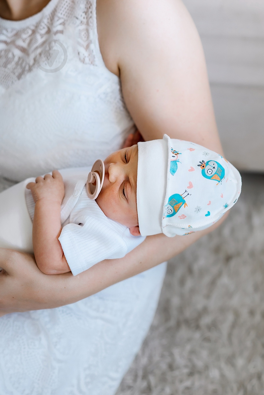 Шапочка ТМ Софія Owls р.38 белый с рисунком 303138 - фото 2 Шапочка ТМ Софія Owls р.38 белый с рисунком 303138 - фото 2