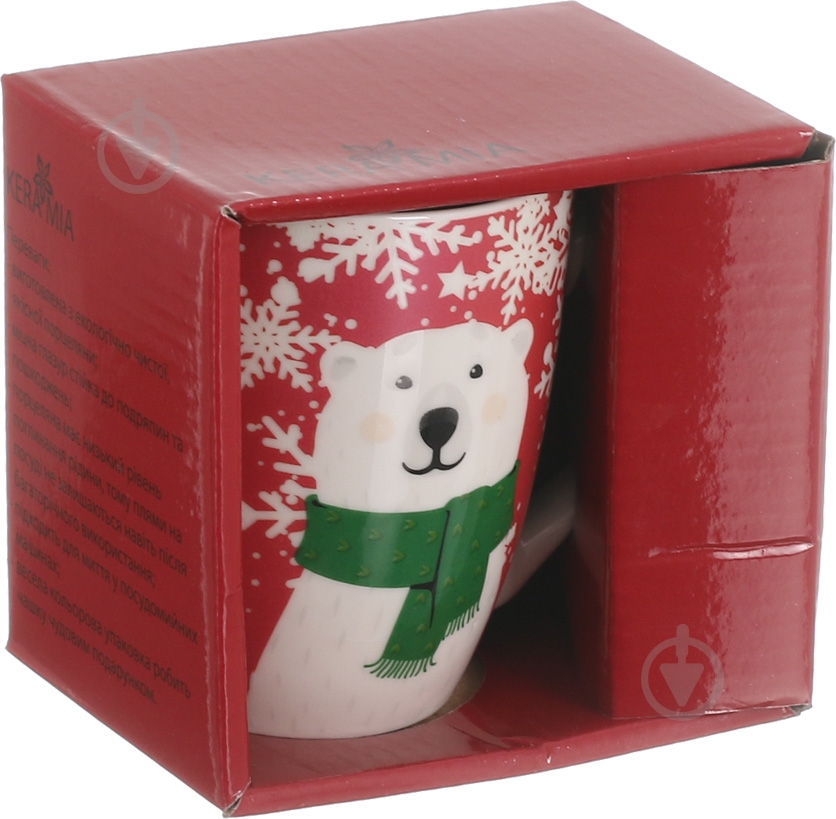 Чашка Keramia White Bear 360 мл красная - фото 3