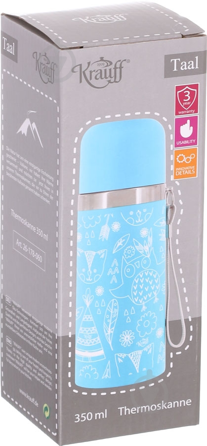 Термос Krauff 350 мл бирюзовый 26-178-060 - фото 5
