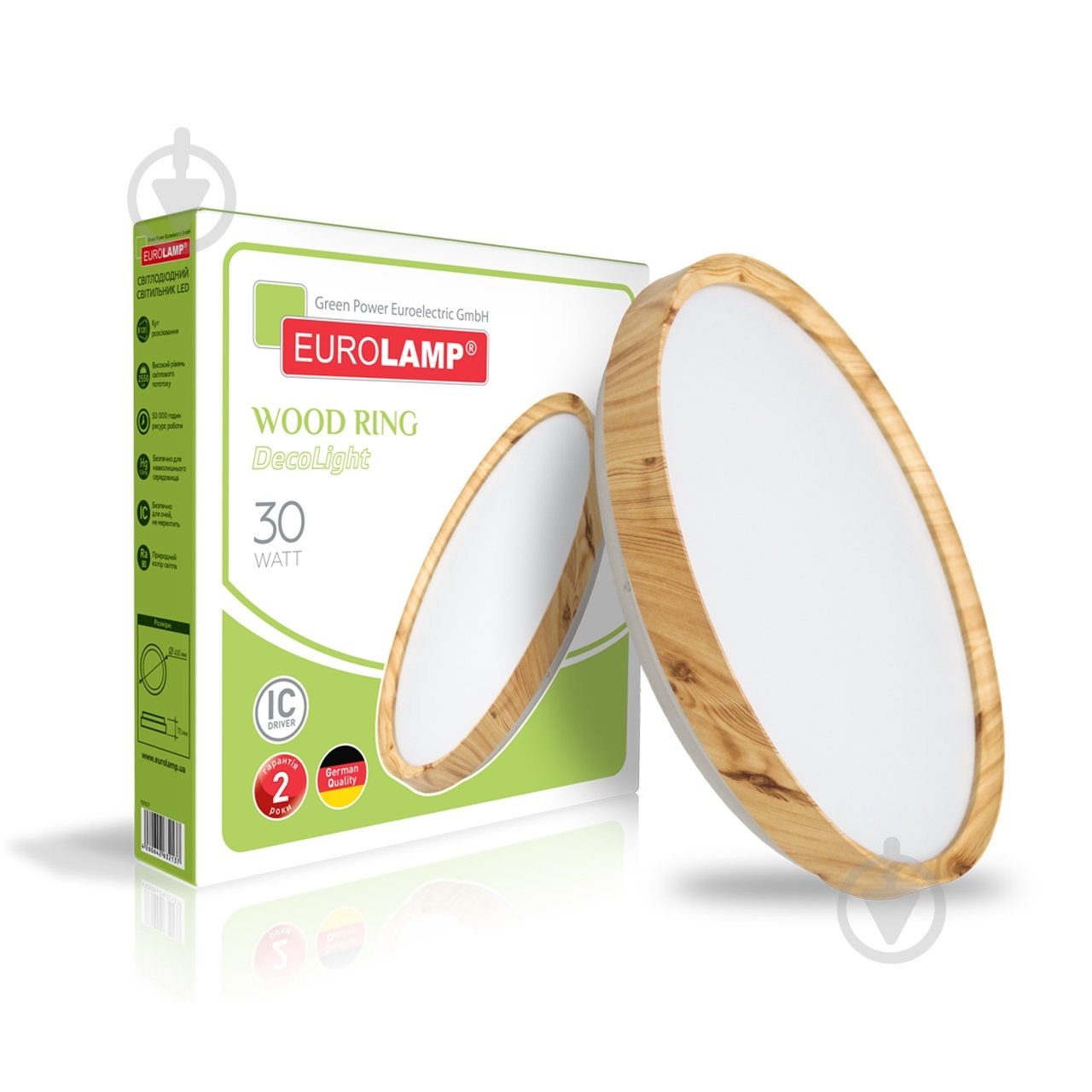 Світильник світлодіодний Eurolamp Deco Wood Ring 30 Вт білий 4000 К LED-NLR-30W-T7 - фото 1