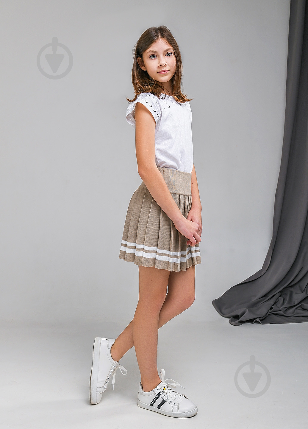 Спідниця ART KNIT плісе р.170 бежевий - фото 1