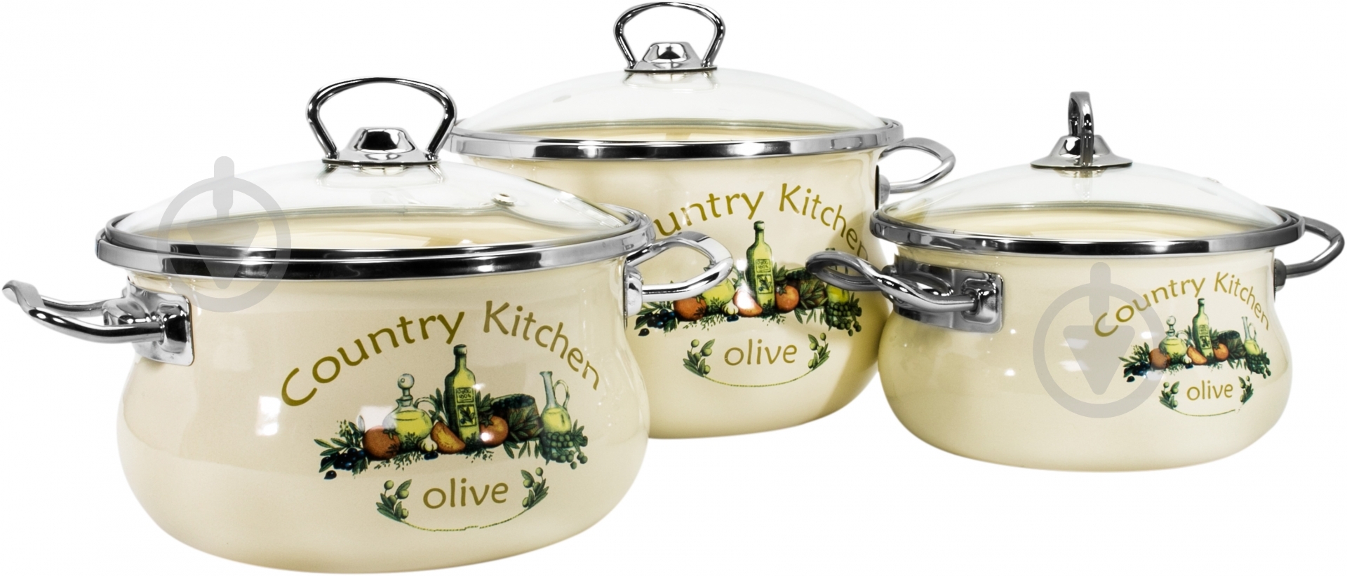 Набор кастрюль Idilia Olive 1000 3 шт. - фото 1 Набор кастрюль Idilia Olive 1000 3 шт. - фото 1