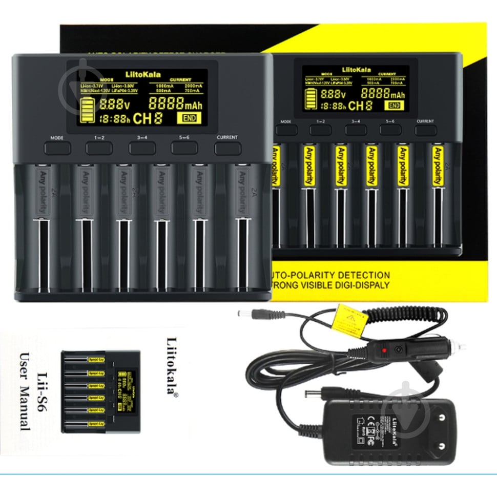 Зарядний пристрій LiitoKala Lii-S6 EU+Carcable - фото 2 Зарядний пристрій LiitoKala Lii-S6 EU+Carcable - фото 2