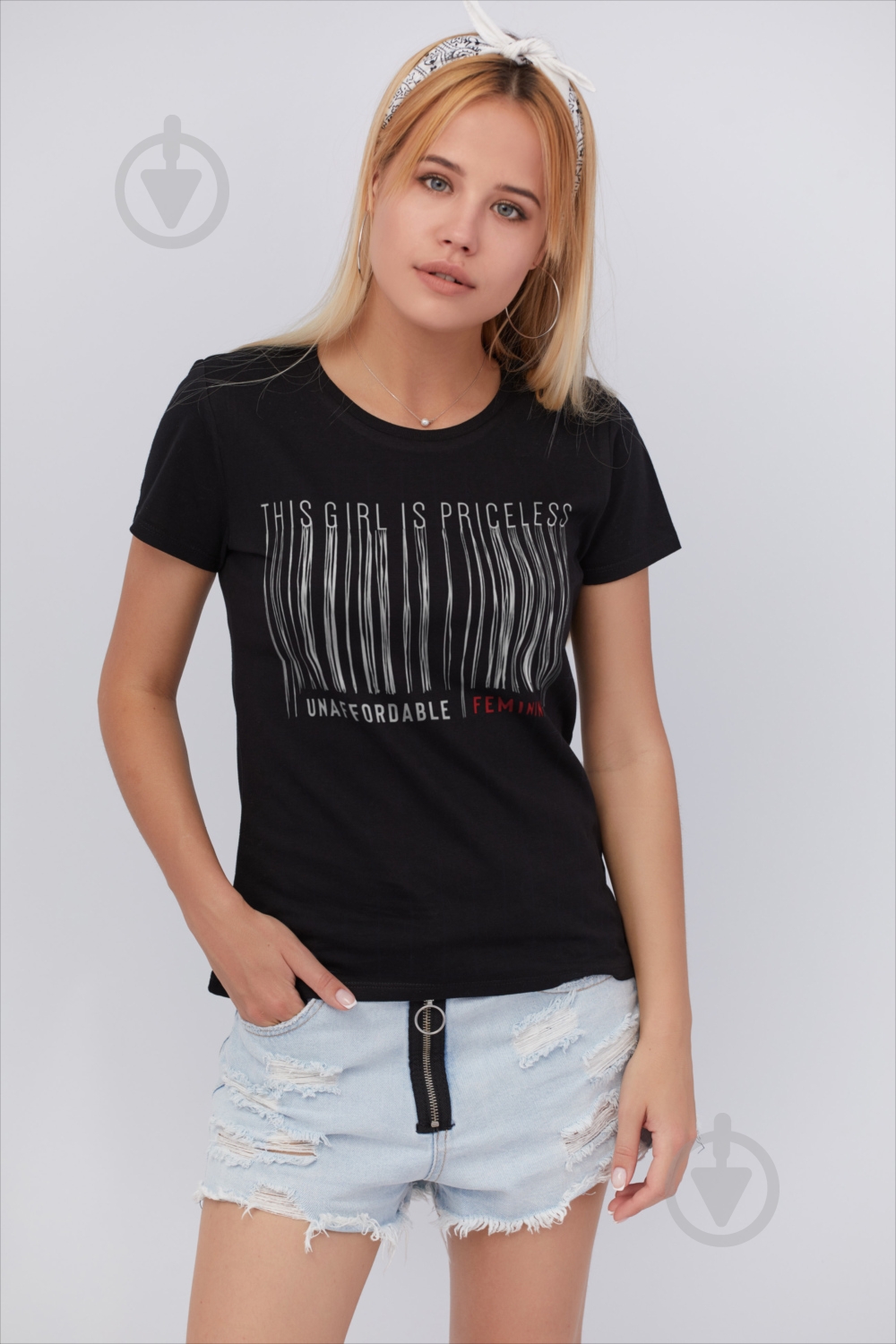 Футболка YAPPI Basic WB1033 р.L черный - фото 1