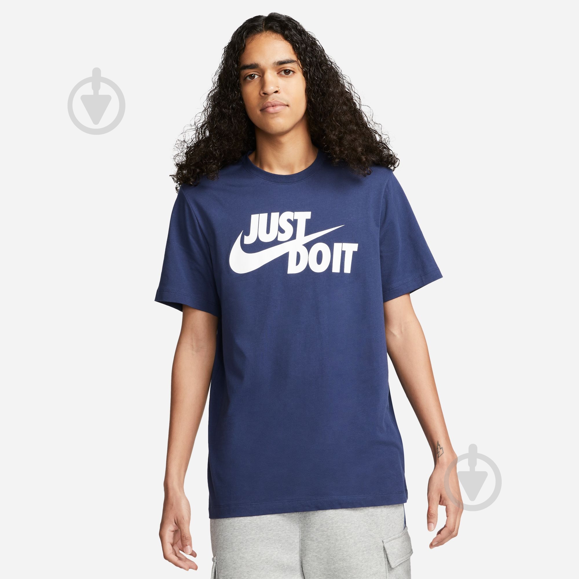 Футболка Nike M NSW TEE JUST DO IT SWOOSH AR5006-410 р.XL синій - фото 1