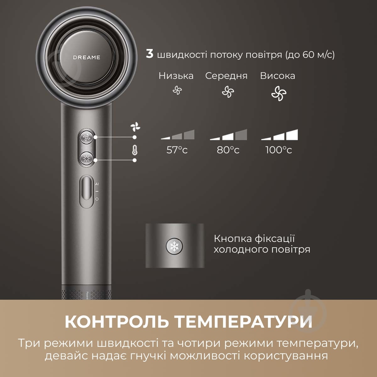 Фен DREAME Gusto G40 Titanium (AHG40A-TI) - фото 2
