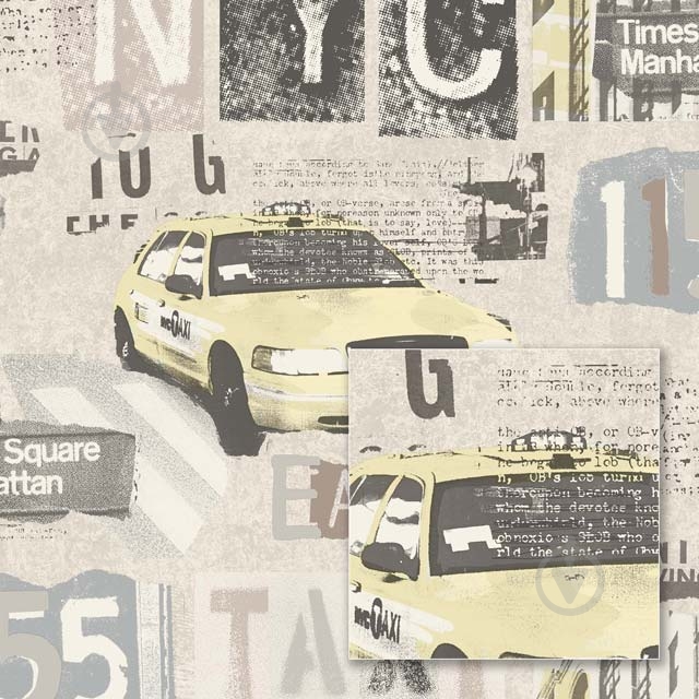 Обои виниловые горячего тиснения Sintra Beverly TAXI 365717 1,06x10,05 м - фото 1 Обои виниловые горячего тиснения Sintra Beverly TAXI 365717 1,06x10,05 м - фото 1