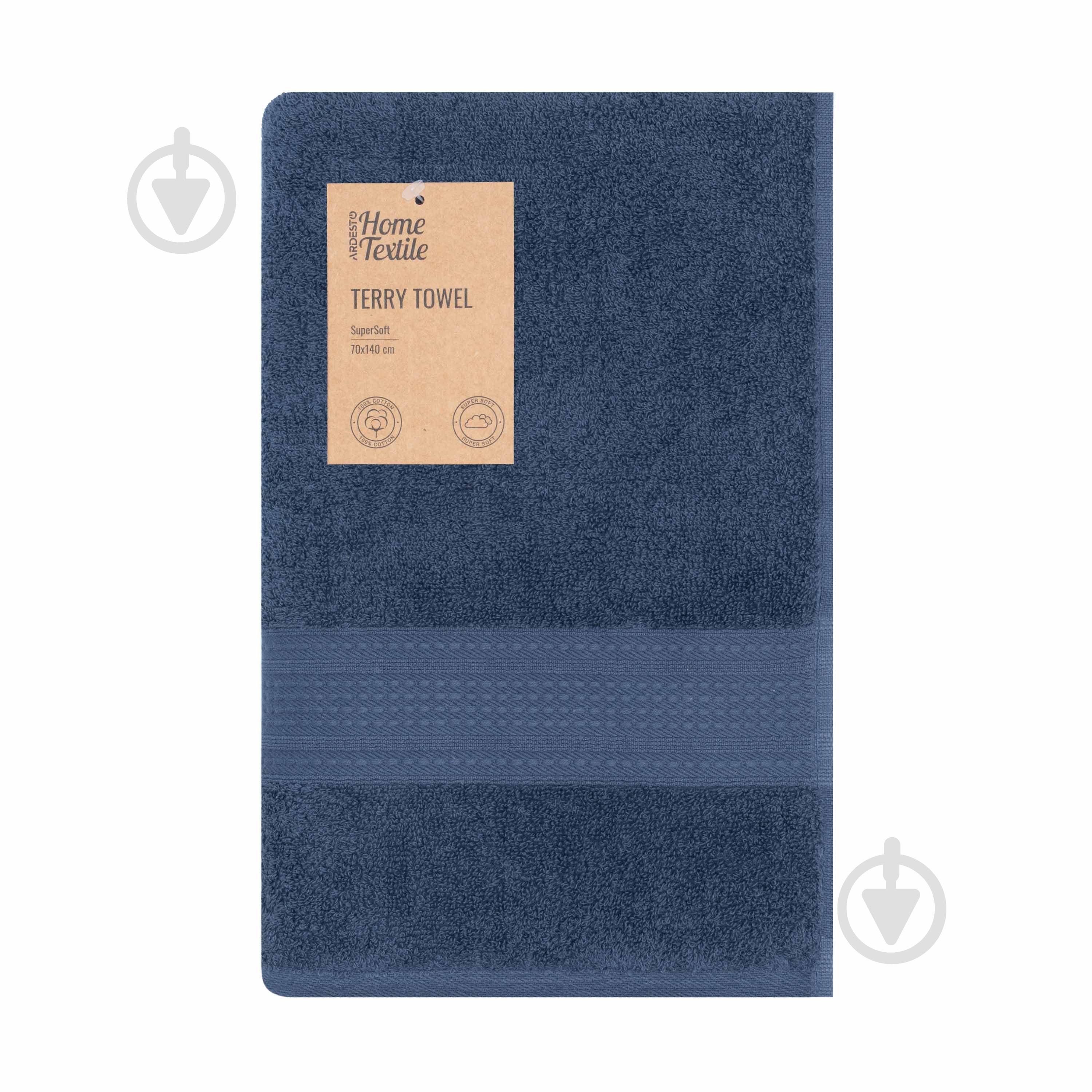 Рушник махровий SuperSoft 70x140 см синій ARDESTO - фото 1 Рушник махровий SuperSoft 70x140 см синій ARDESTO - фото 1