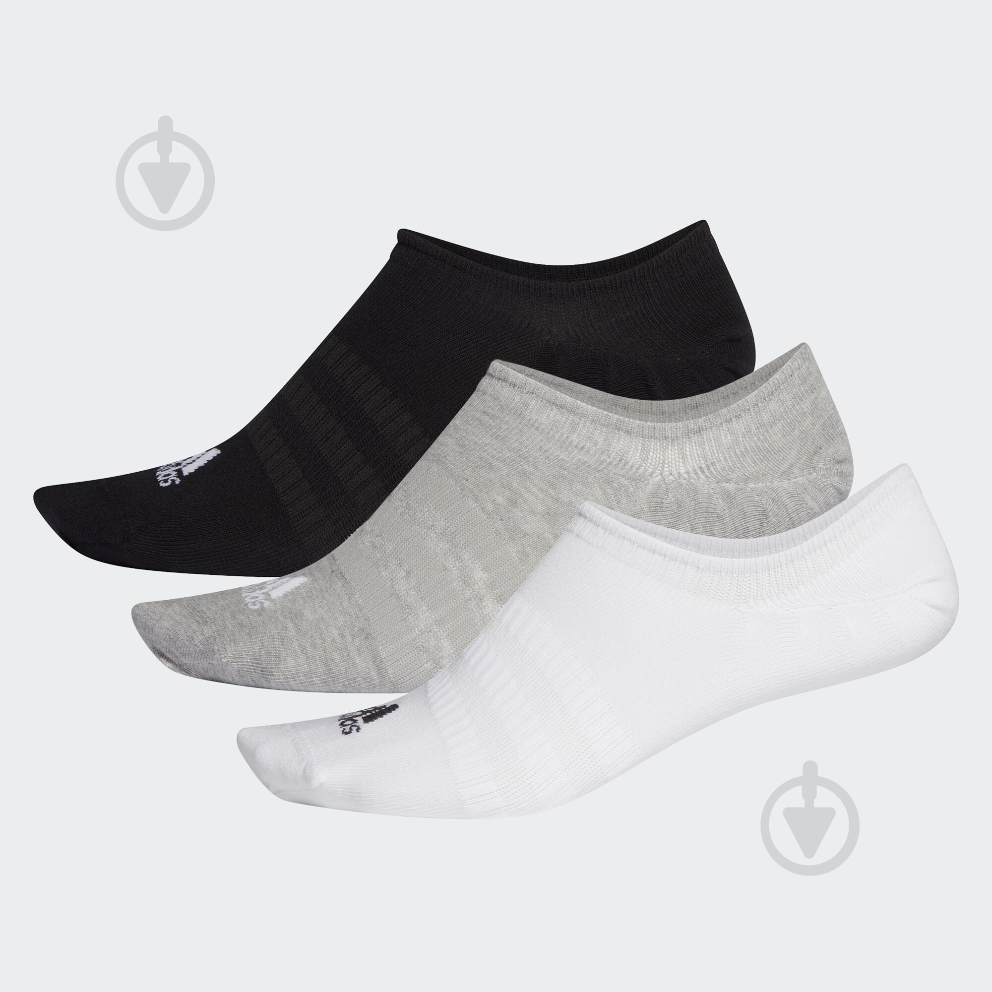 Носки Adidas DZ9414 р.M белый/серый/черный 3 шт. - фото 1