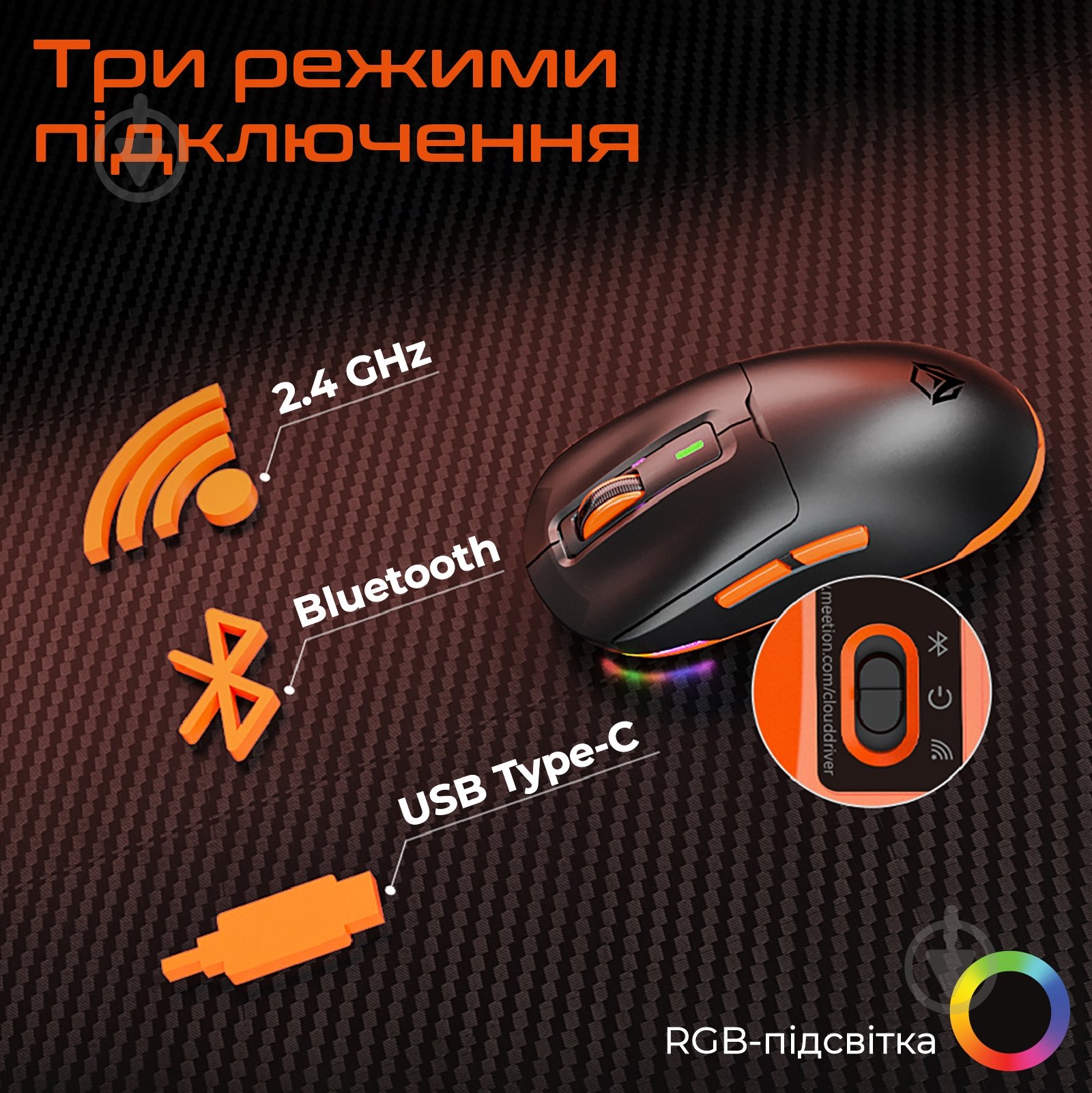 Ігрова миша Meetion pink (MT-GW24-P) - фото 4