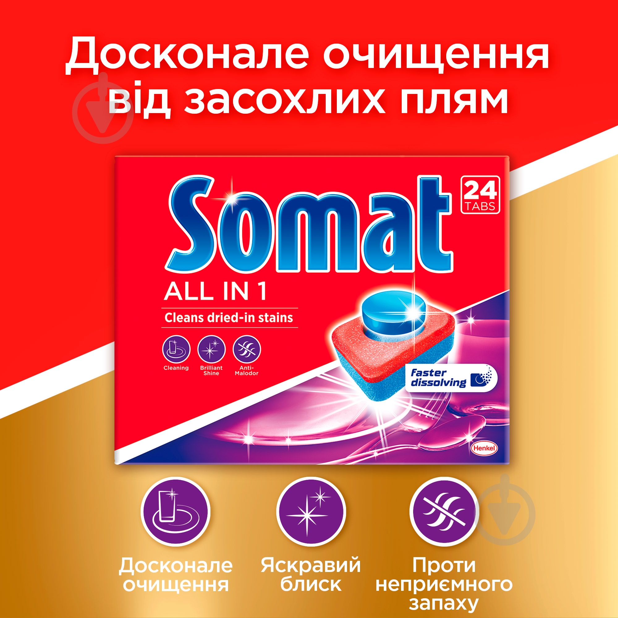 Таблетки для посудомийних машин Somat All in one Giga 100 шт. - фото 3