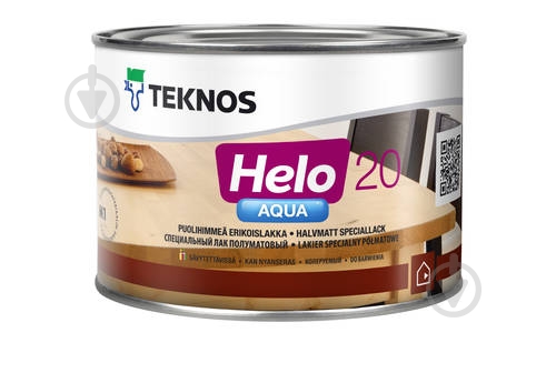 Лак HELO® AQUA 20 TEKNOS напівмат безбарвний 0,45 л - фото 2 Лак HELO® AQUA 20 TEKNOS напівмат безбарвний 0,45 л - фото 2