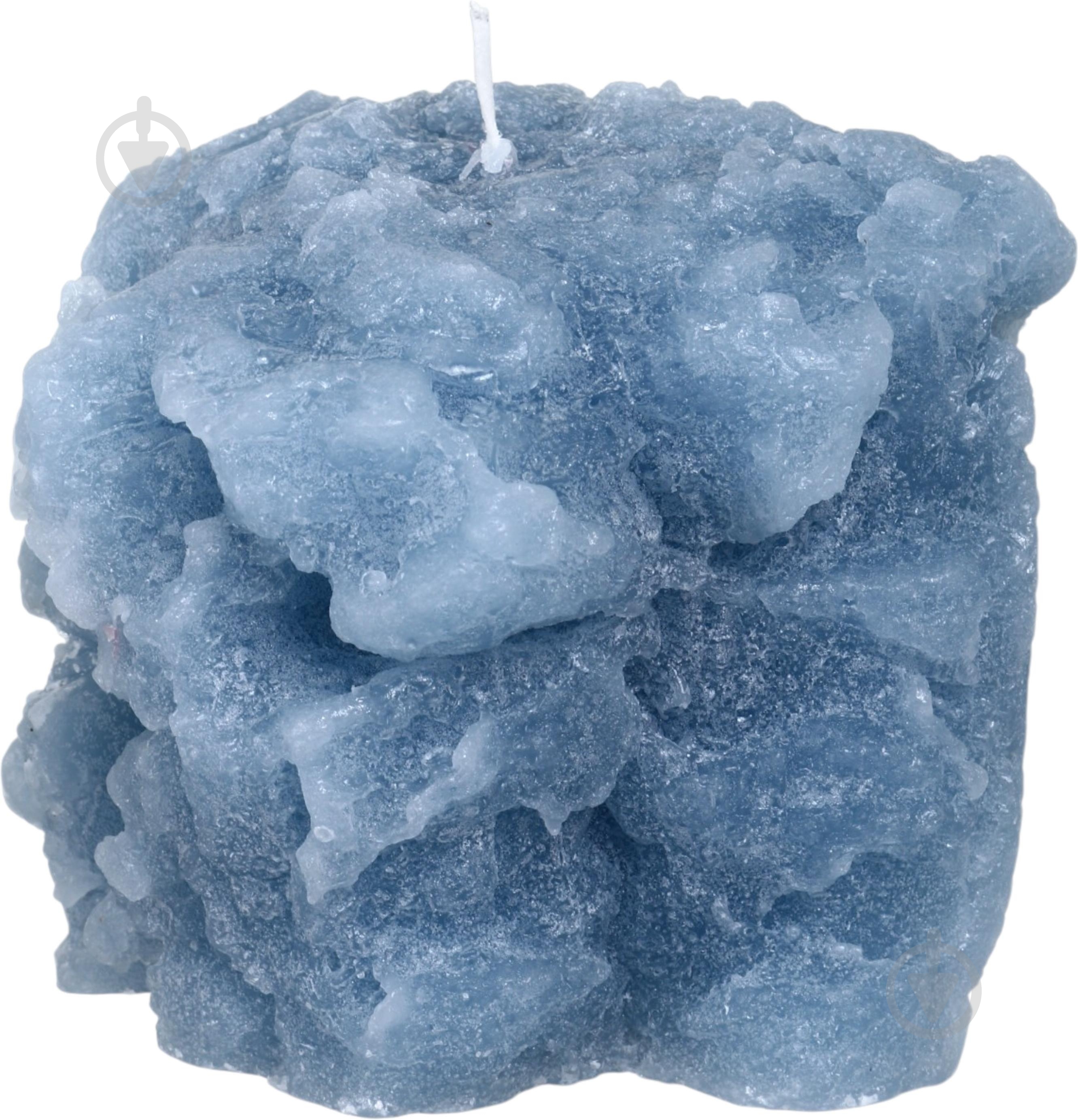 Свеча декоративная ICE 11х12 синяя - фото 1