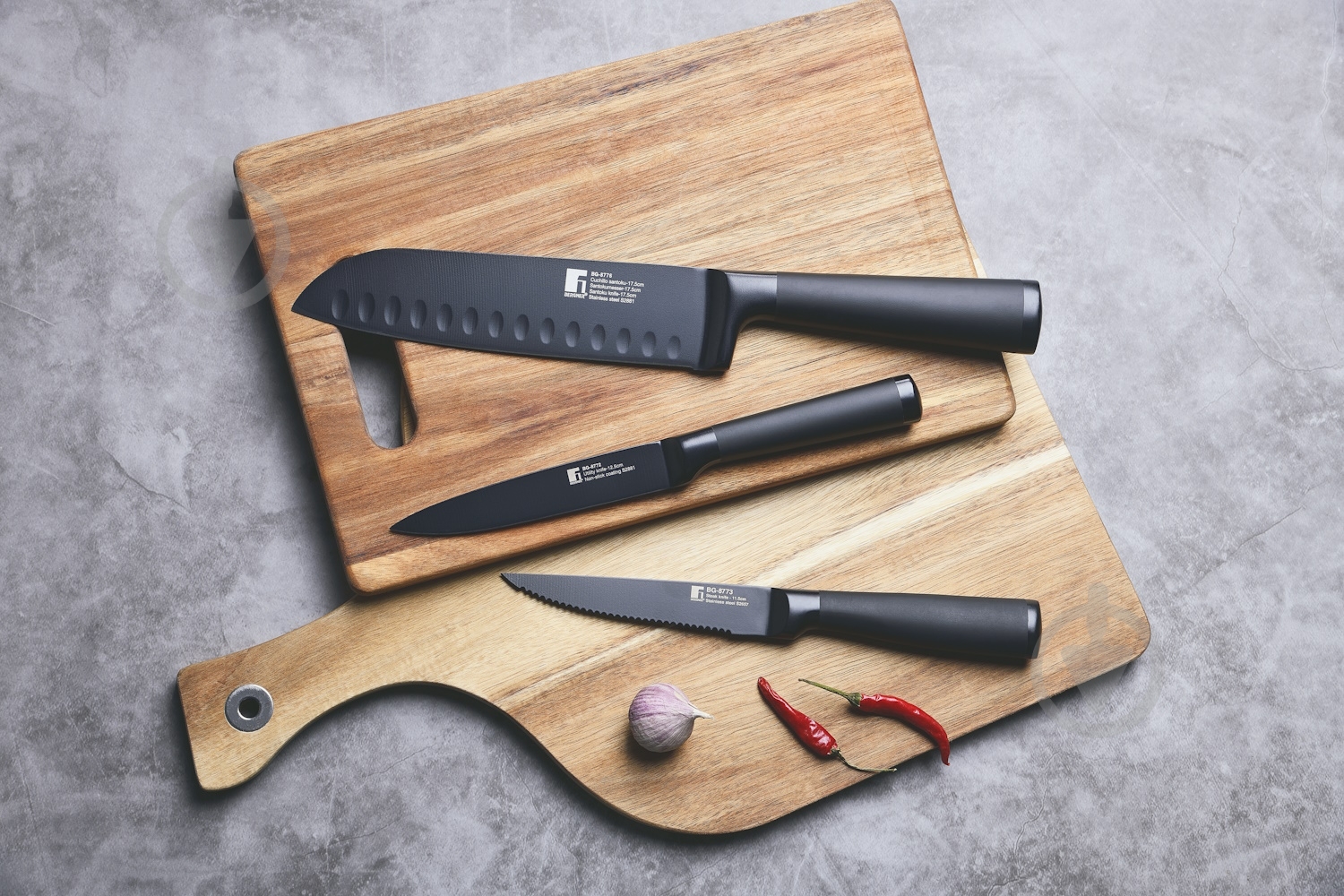 Нож для чистки овощей Bergner Blackblade 8,75 см BG-8771 - фото 2