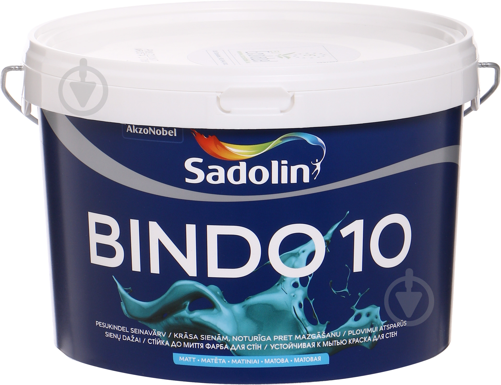Краска латексная водоэмульсионная Sadolin Bindo 10 BW (WO) мат белый 2,5 л - фото 1 Краска латексная водоэмульсионная Sadolin Bindo 10 BW (WO) мат белый 2,5 л - фото 1