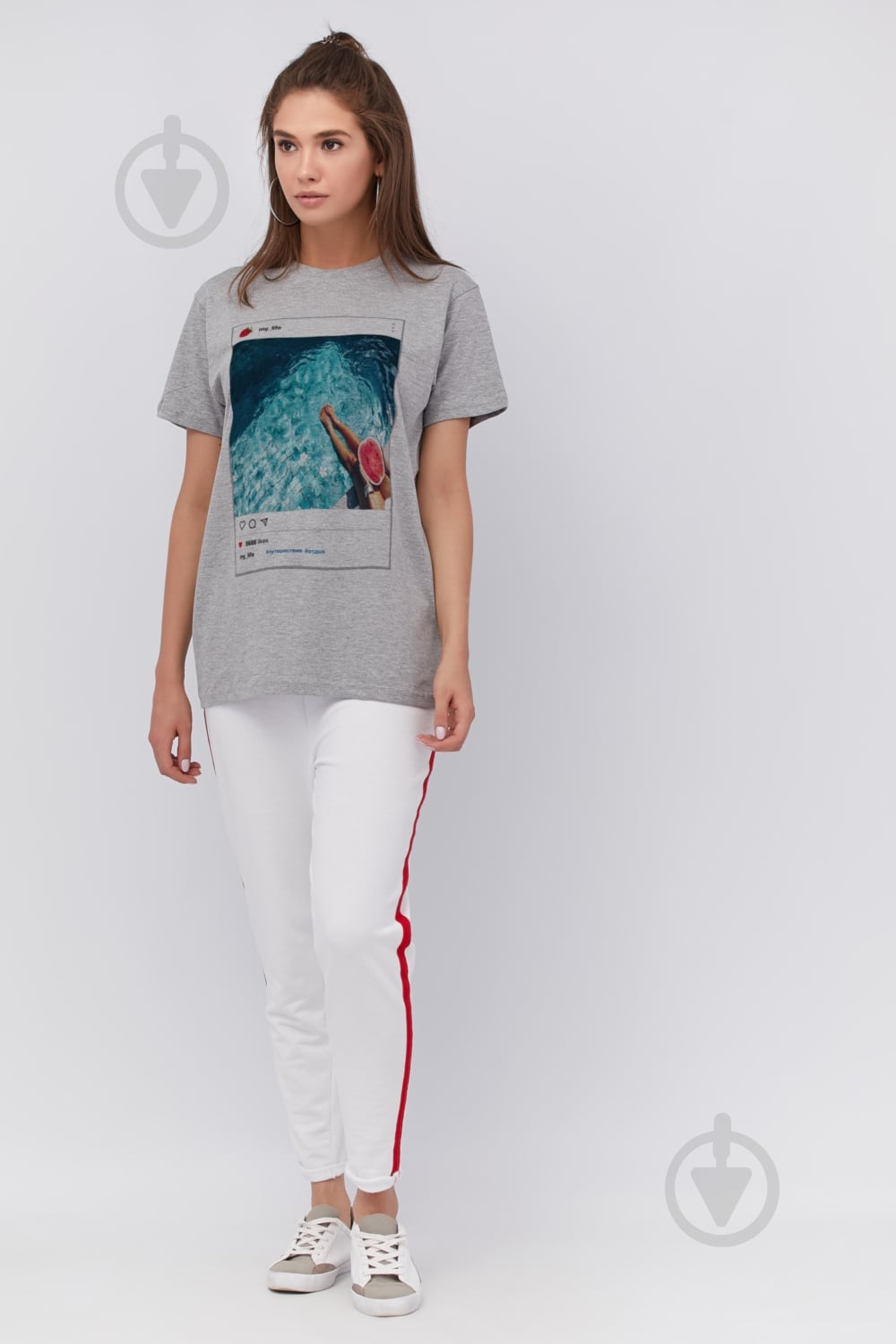 Футболка YAPPI Oversize WG3082 р.M серый - фото 2