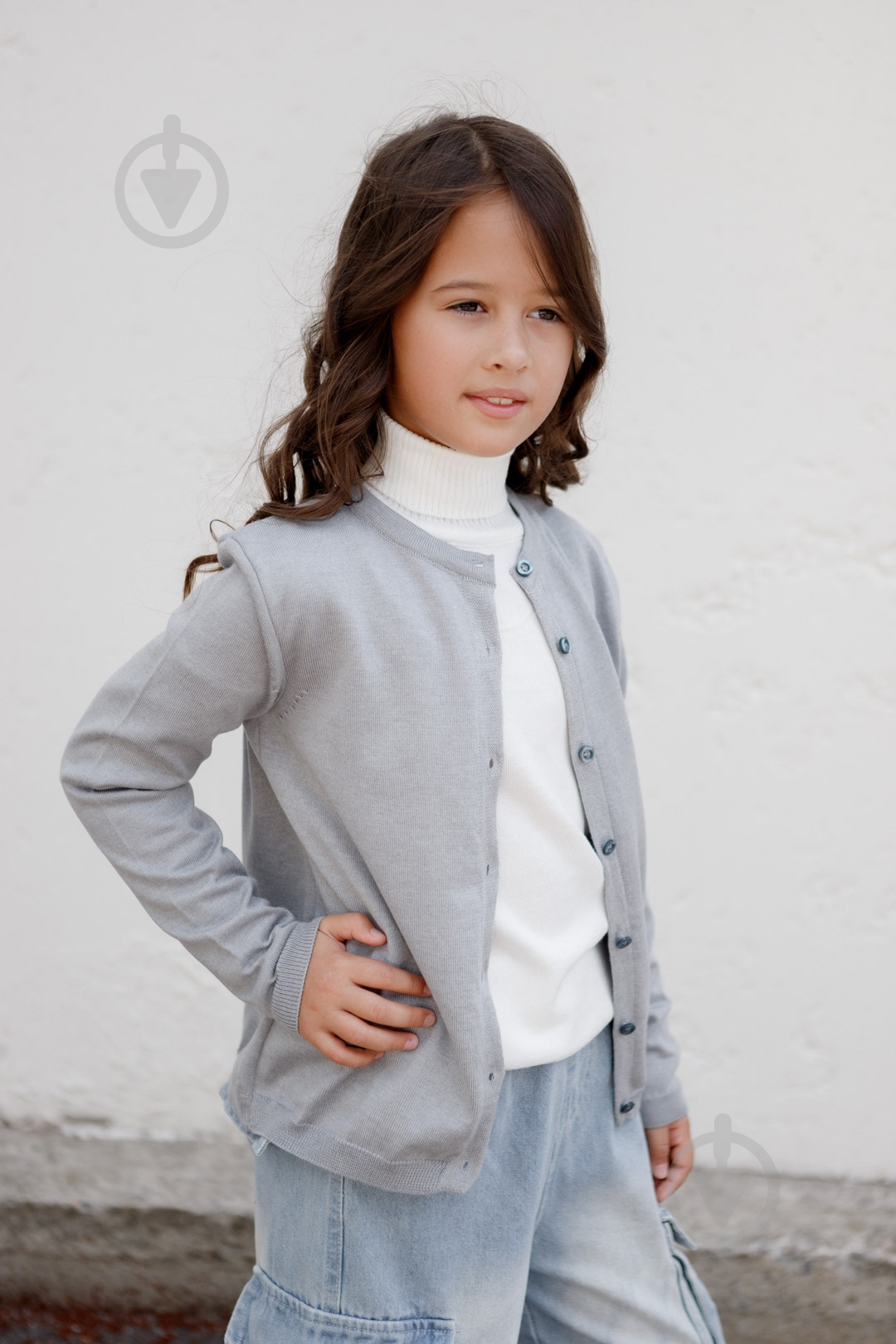 Кофта для девочки ART KNIT Дженис р.122 серый - фото 2