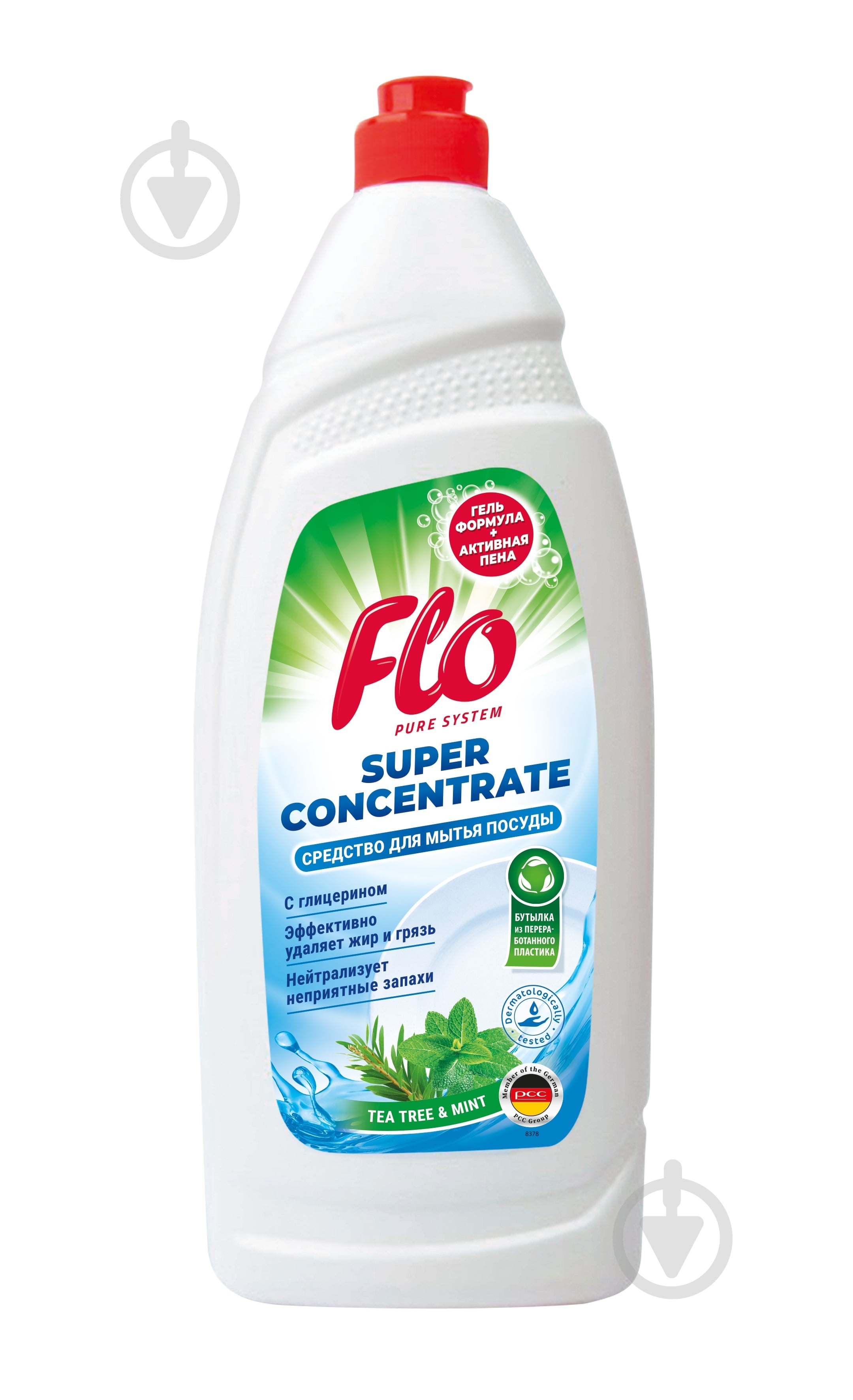 Средство для ручного мытья посуды Flo Tea Tree & Mint 0,9 л - фото 1