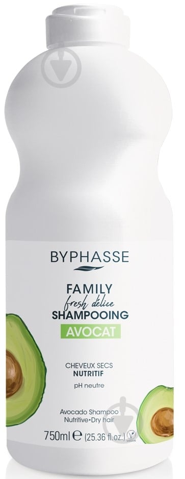 Шампунь Byphasse для сухих волос с авокадо 750 мл - фото 1