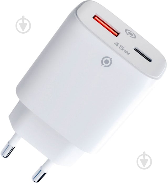 Зарядное устройство Piko 45W GaN USB-C PD+USB-A QC 3.0 White (TC-PD452) - фото 1