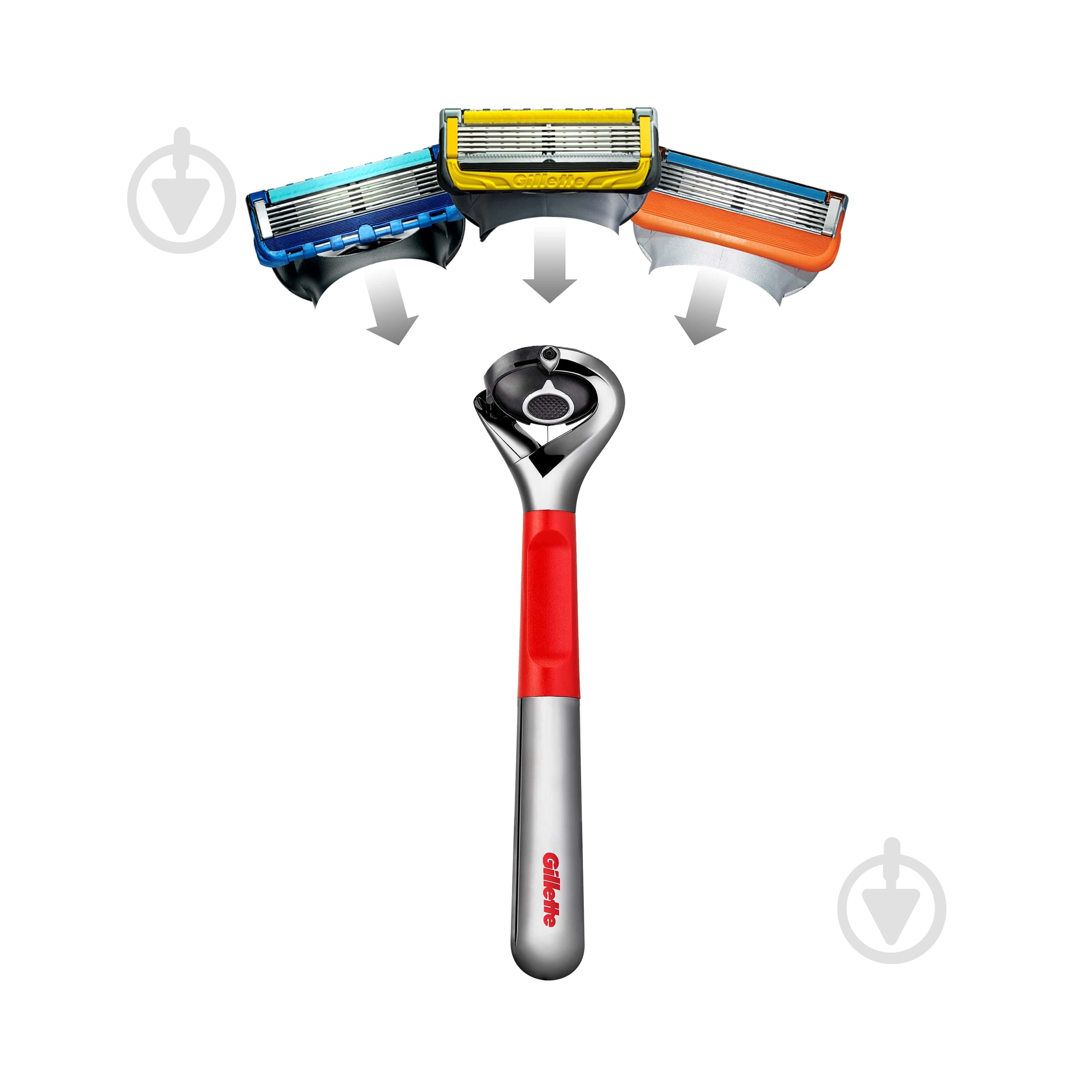 Подарунковий набір для чоловіків Gillette бритва Fusion5 ProGlide червона + магнітна підставка - фото 3 Подарунковий набір для чоловіків Gillette бритва Fusion5 ProGlide червона + магнітна підставка - фото 3