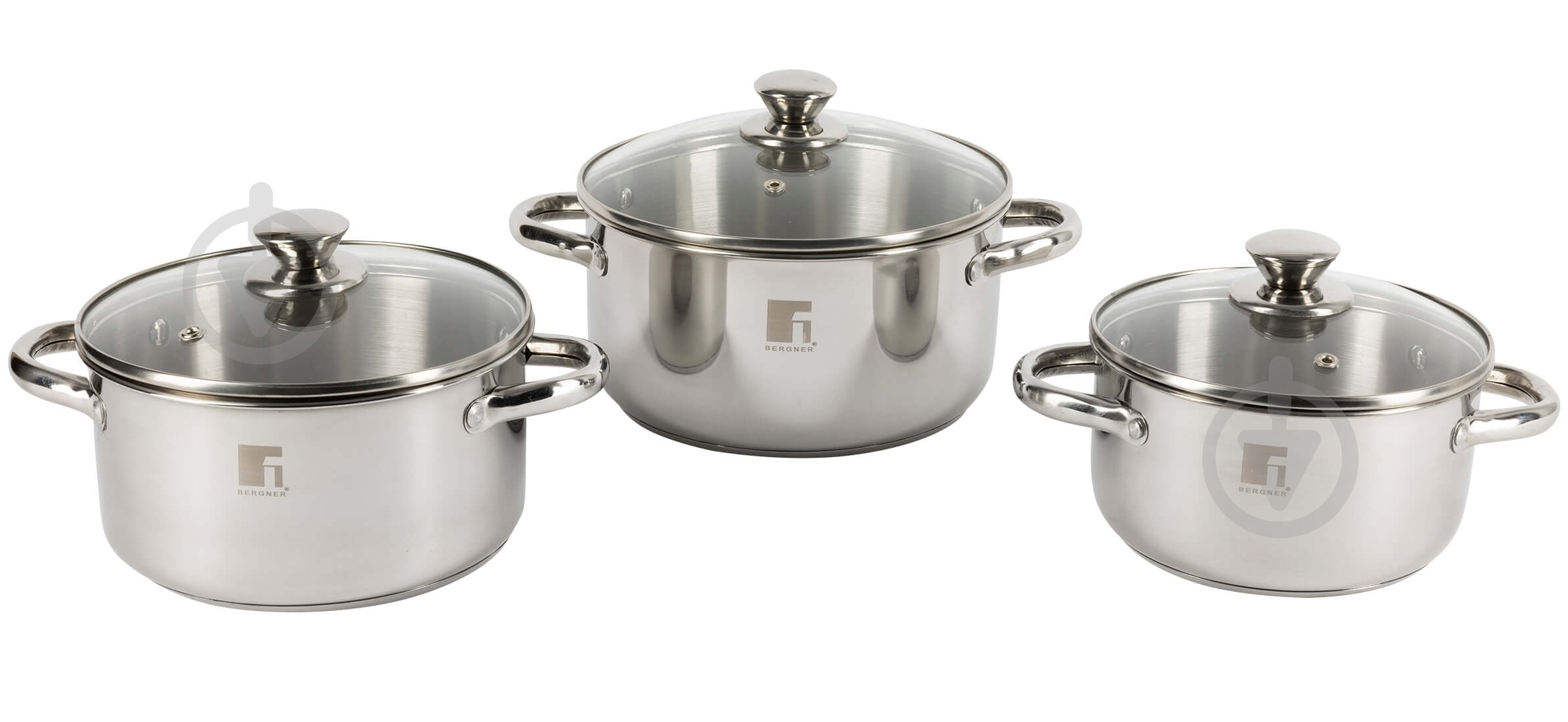 Набір каструль Bergner Alea 1,5/2,2/2,9 л BGEU-5505 - фото 1